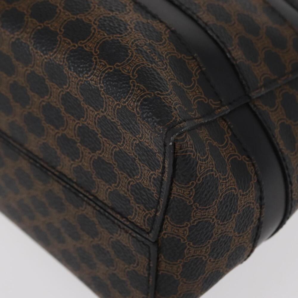 CELINE Macadam Canvas Tote Bag PVC Leather Black Gold Auth 155936 - Picture 14 of 16